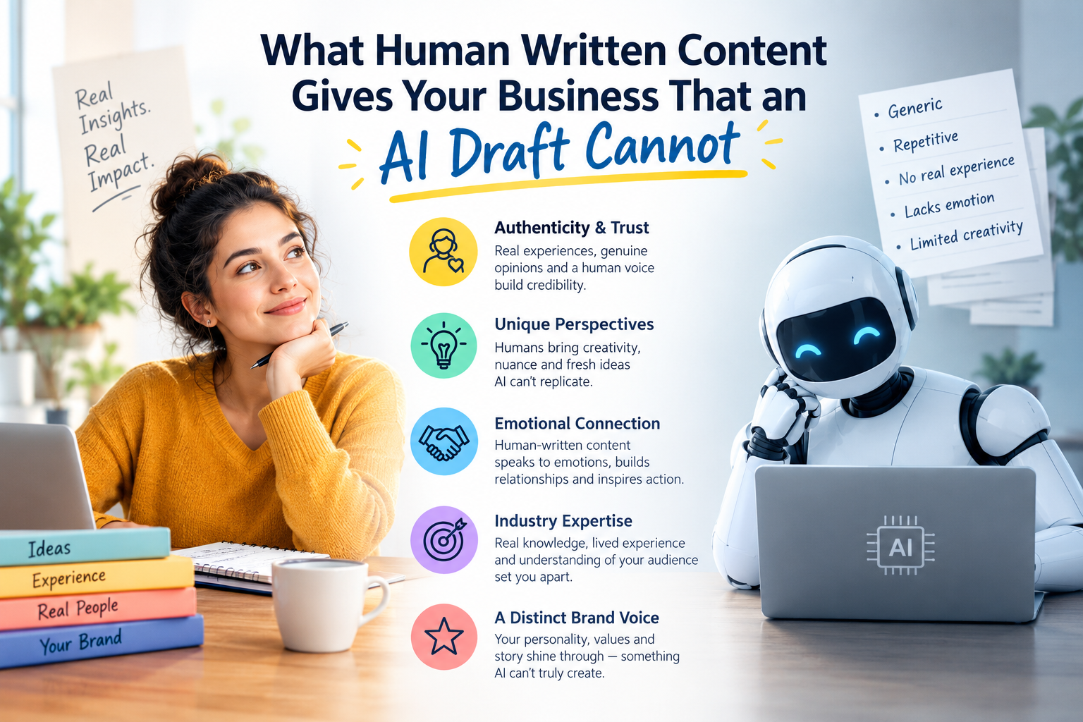 What Human Written Content Gives Your Business That an AI Draft Cannot